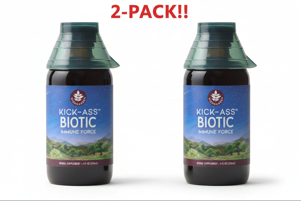 WishGarden Herbs Kick-Ass Biotic Immune Hero, 8 oz (4 oz, 2-Pack), Natural Herbal Flavor - Double Pack! Plus Available DISCOUNTS!!