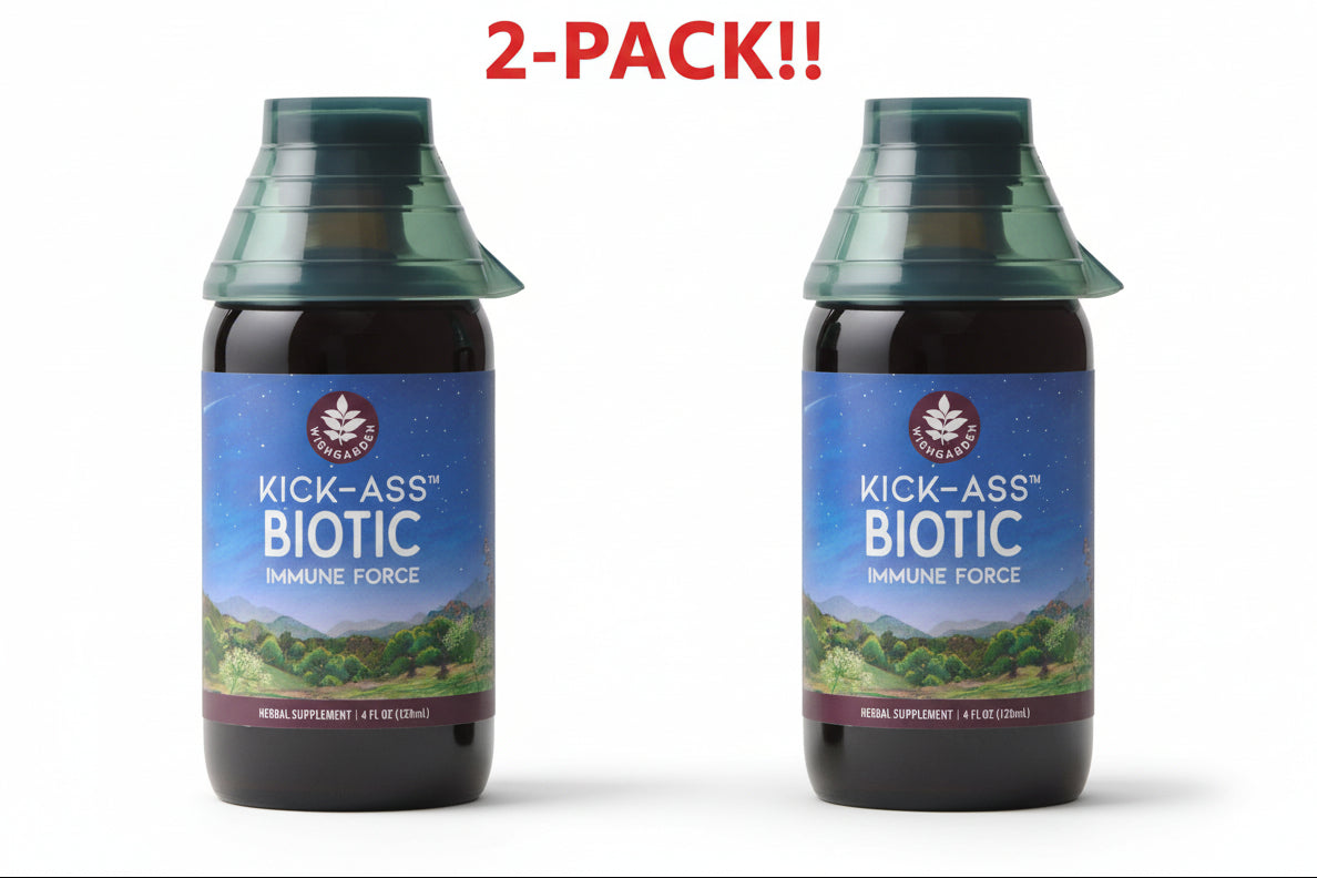 WishGarden Herbs Kick-Ass Biotic Immune Hero, 8 oz (4 oz, 2-Pack), Natural Herbal Flavor - Double Pack! Plus Available DISCOUNTS!!