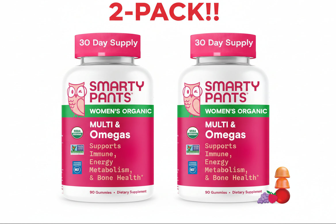 SmartyPants Women’s 50+ Multivitamin Gummy Double Pack! – Mixed Fruit Flavor – 180 Total Gummies (2 x 90ct) – Plus Available DISCOUNTS!!