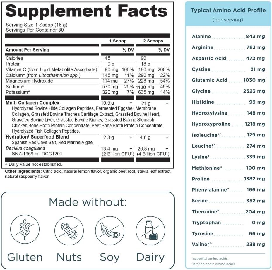Ancient Nutrition Multi Collagen Protein Advanced Hydrate Mixed Berry 16.9oz 2 Pack! 10 Types of Collagen + Electrolytes, 60 Total Servings