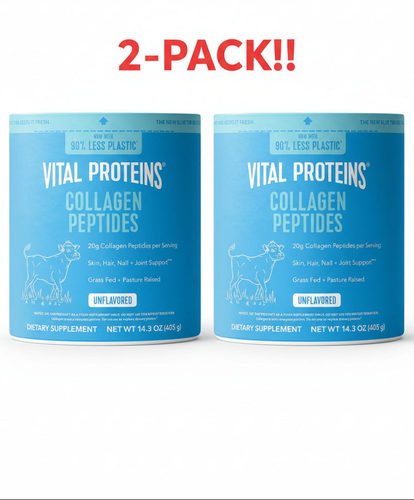 Vital Proteins Collagen Peptides Powder (2-Pack) | Grass-Fed, Unflavored | Double Value Bundle | 28.6 Total oz