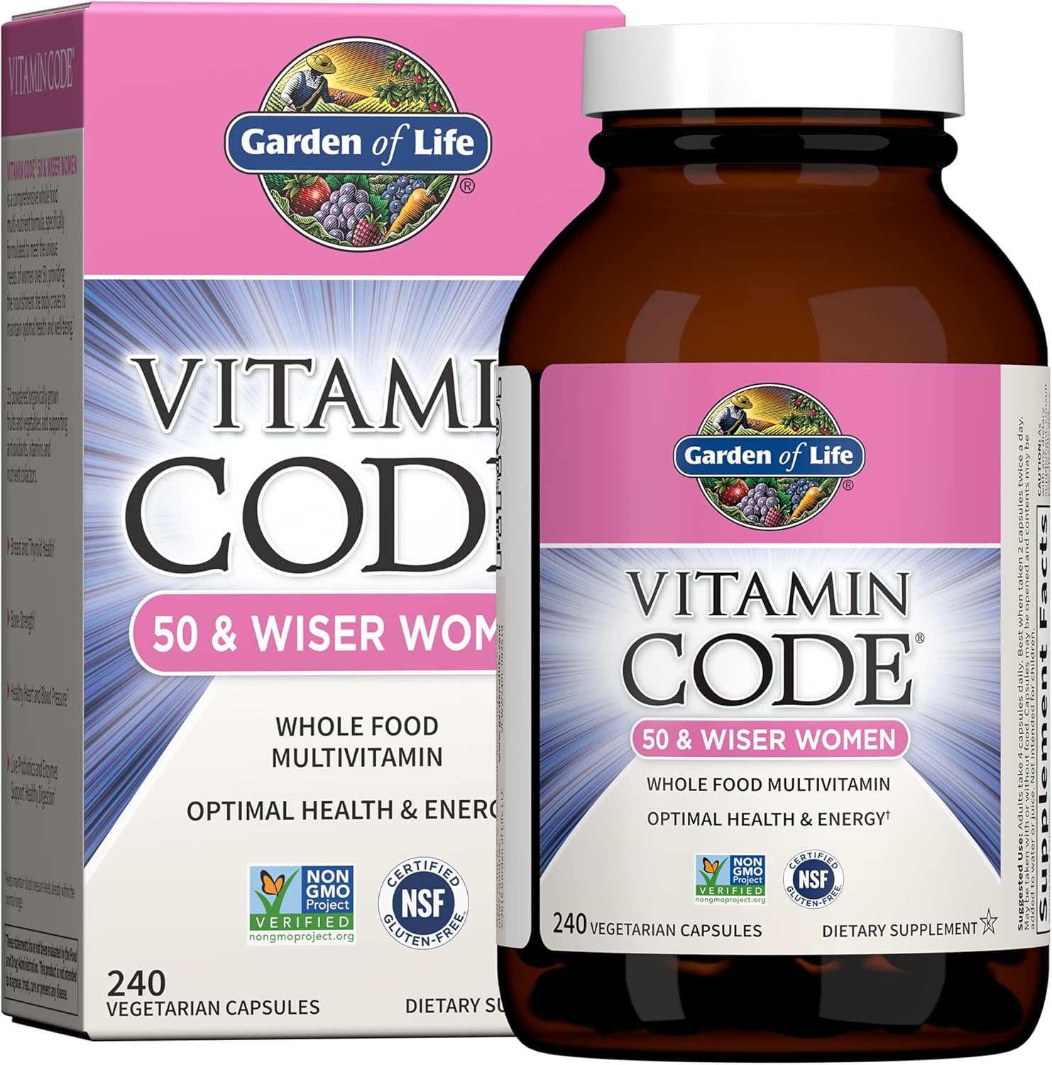 Garden of Life Vitamin Code 50 & Wiser Women's 240 Vegetarian Capsules