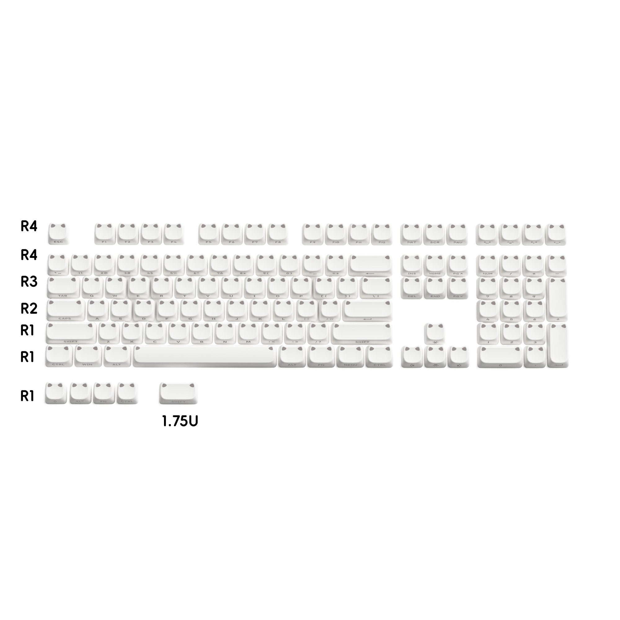 XVX Lumicat MAO Profile Side-Printed Shine-Through 113-Key Keycap Set