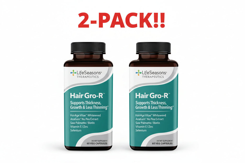 LifeSeasons Hair Gro-R Unflavored 60 Vegetable Capsules 2Pack! 120 Capsules Total