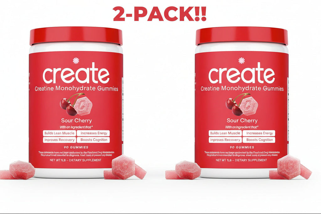 Create Creatine Monohydrate Gummies Sour Cherry 90ct 2Pack!  180ct Total