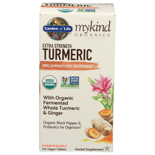 Garden of Life mykind Organics Extra Strength Turmeric 120 Tablets