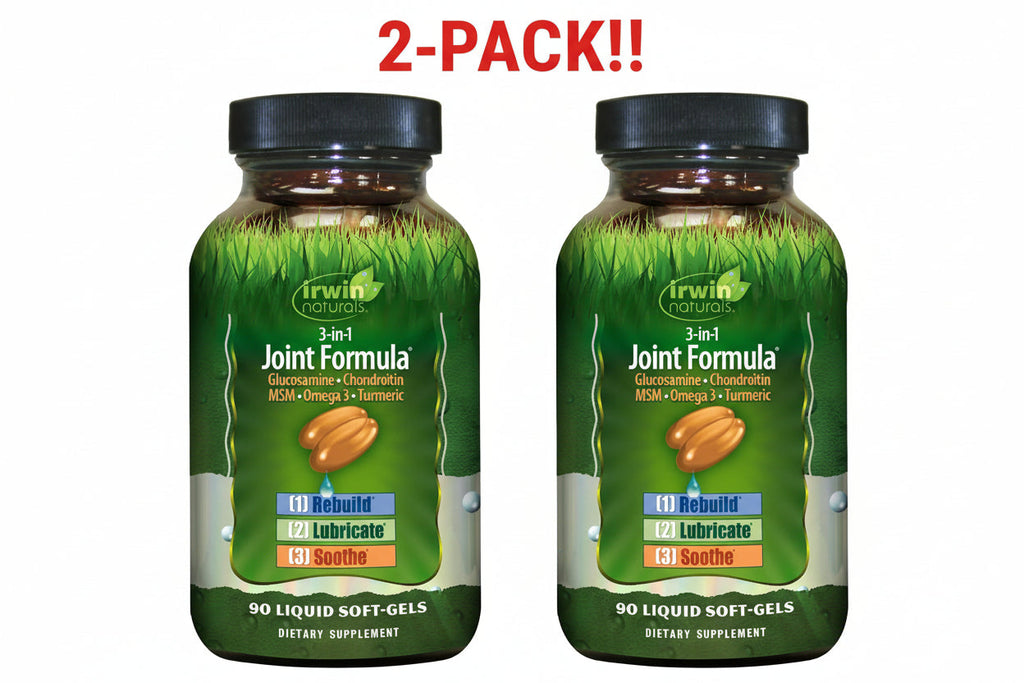 Irwin Naturals 3-in-1 Joint Formula Unflavored 90 Liquid Gel Capsules 2Pack! 180 Gel Capsules Total