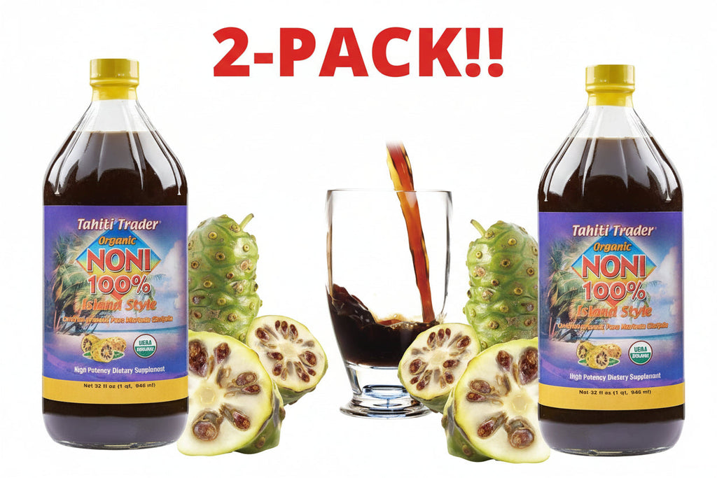 Tahiti Trader Island Style High Potency Noni Juice, 64 fl oz (2 x 32oz Bottles) – Double Pack! Plus Available DISCOUNTS!!