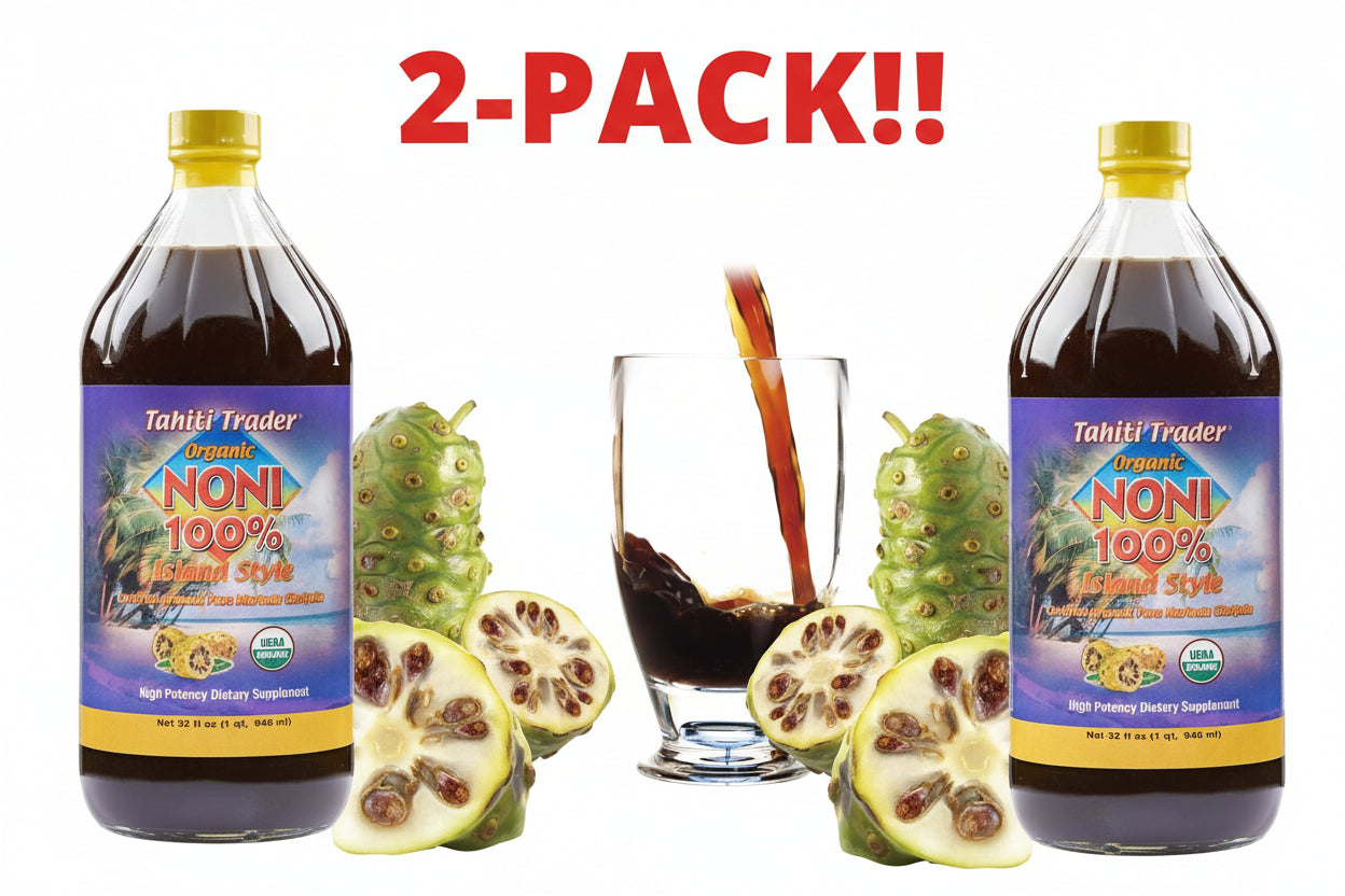 Tahiti Trader Island Style High Potency Noni Juice, 64 fl oz (2 x 32oz Bottles) – Double Pack! Plus Available DISCOUNTS!!