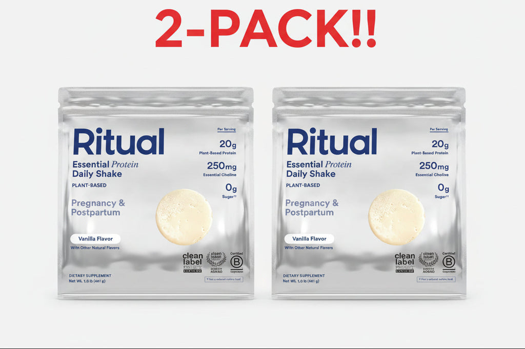 Ritual Prenatal Vegan Plant-Based Protein Powder Double Pack! - 20g Organic Pea Protein - Vanilla - 2 x 1 lb (461g)