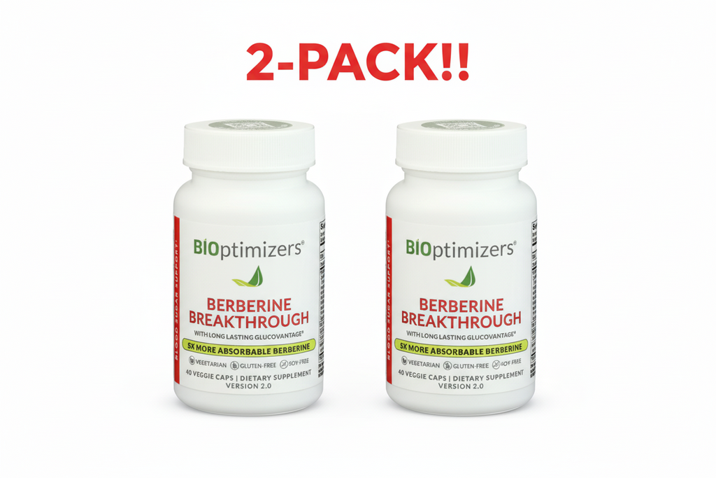 BiOptimizers Berberine Breakthrough Double Pack! – 5x More Absorbable Glucose & Metabolism Support, 80 Vegetarian Capsules (40 Servings Total)