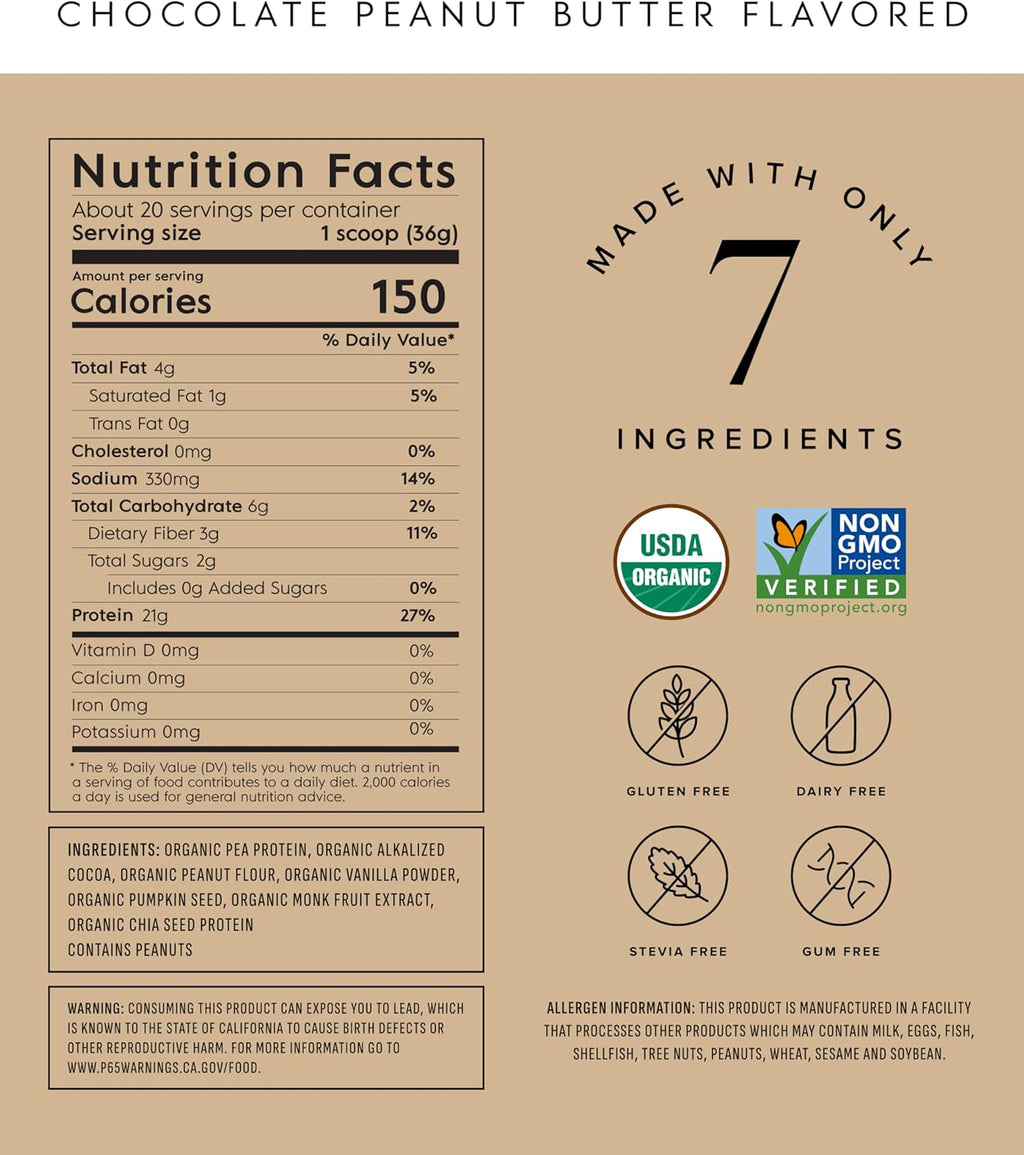Truvani Plant Based Protein  Chocolate Peanut Butter 20 Servings 2Pack! 40 Servings Total