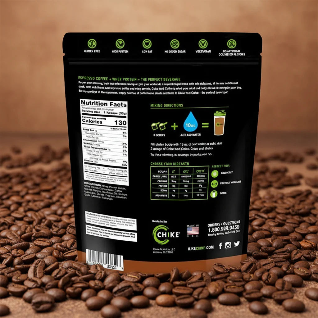 Chike Nutrition High Protein Iced Coffee, Mocha Espresso, Whey Energy Blend, Gluten-Free (2-Pack)