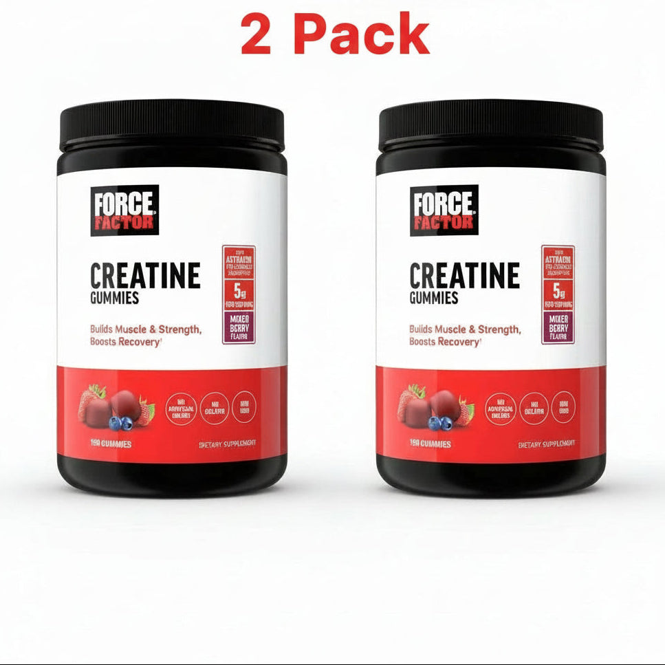 Force Factor Creatine Gummies Mixed Berry 150 ct 2 Pack! 300ct Total