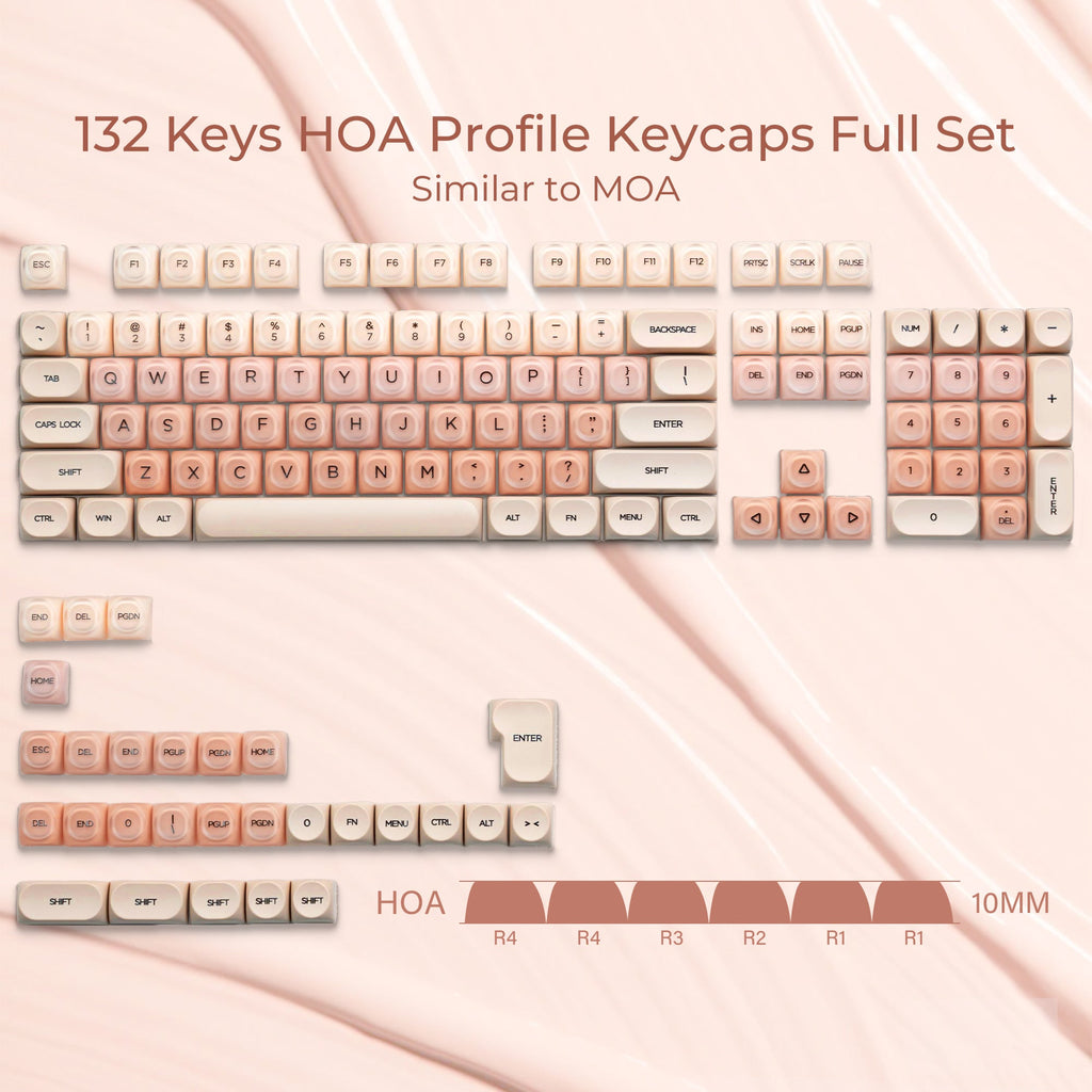 XVX Foundation Series HOA Profile Translucent PBT+PC 132-Key Keycap Set
