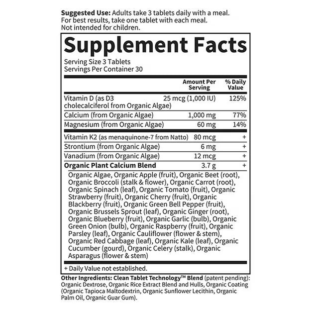 Garden of Life Organic Plant Calcium 90 Tablets 2Pack! 180 Tablets Total