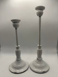 Distressed White Metal Candle Holder (9" or 11")