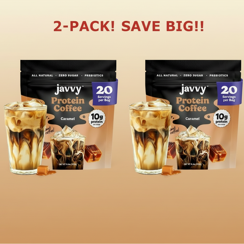 Javvy Protein Coffee Caramel 9 oz 255 g 2Pack! 18 oz Total