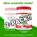 Orgain Organic Vegan Protein Powder (16.3 Oz Each) 2 Pack! - Strawberries & Cream | 21g Plant-Based Protein