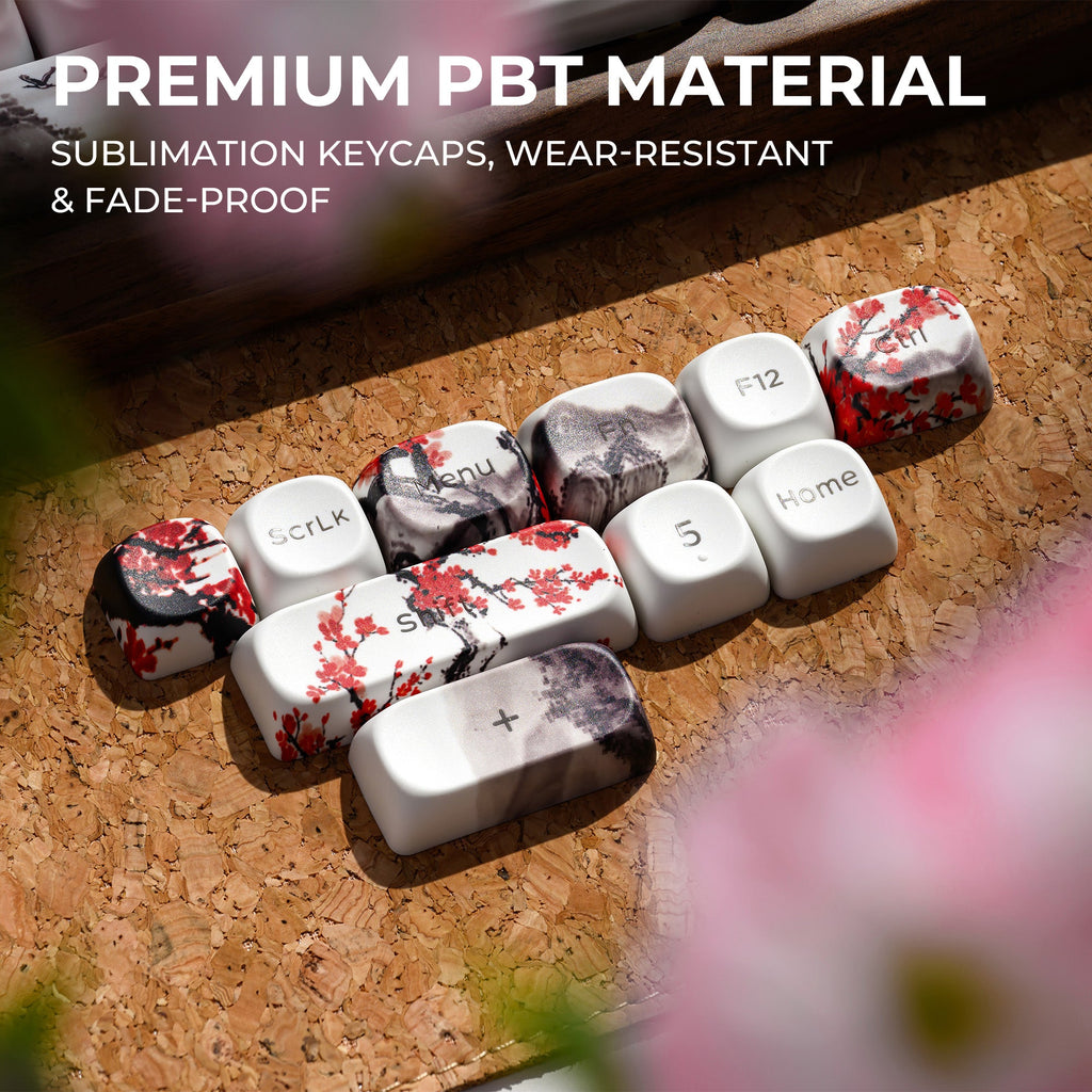 XVX Plum Blossom MOA Profile Shine-Through Dye-Sublimation PBT Keycap Set