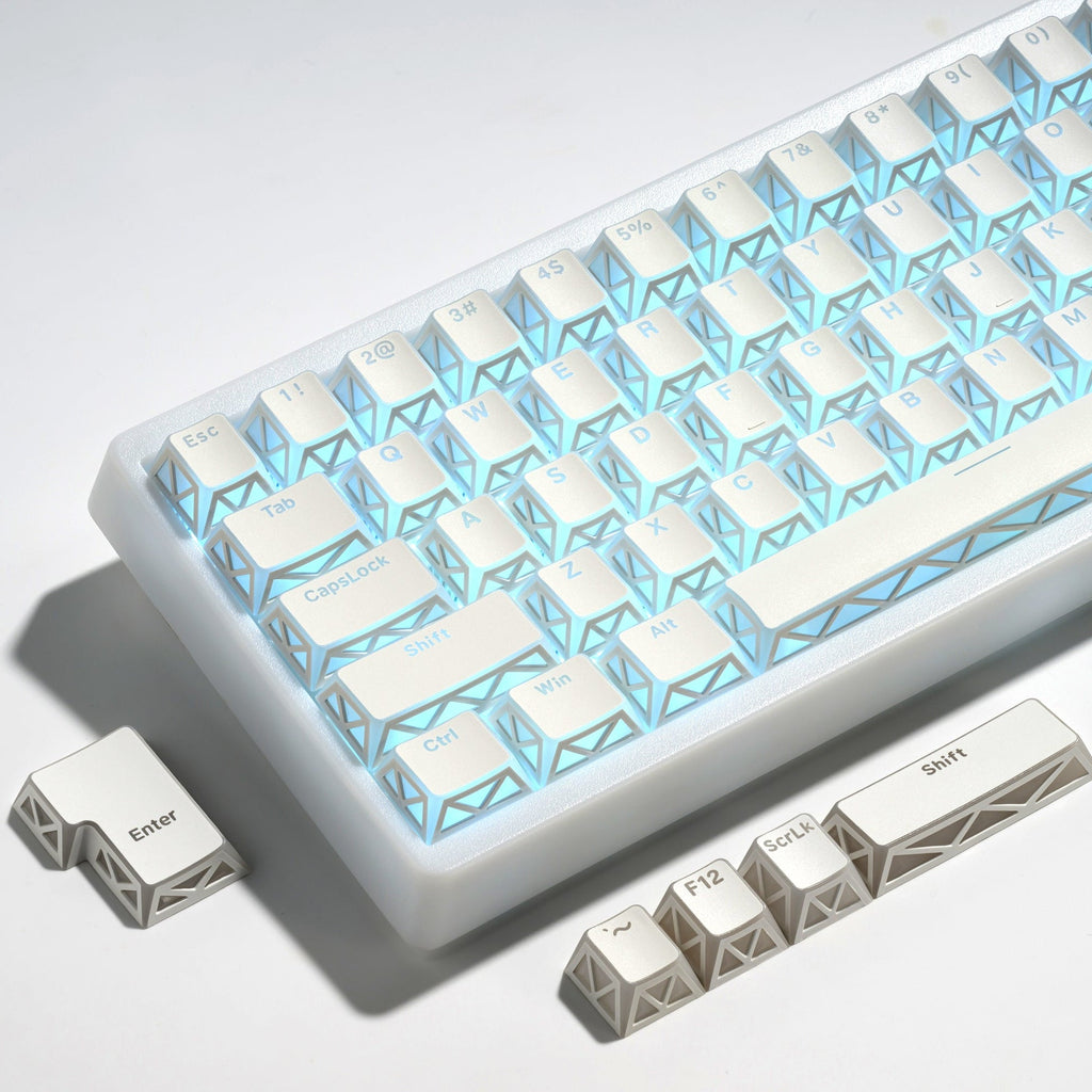 XVX PRISM Refraction Shine-Through Cherry Profile 130-Key PBT Keycap Set