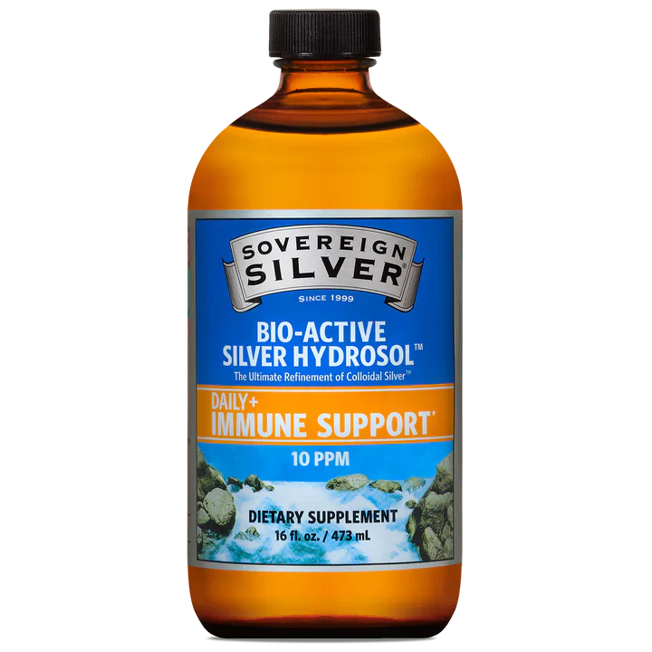 Sovereign Silver Bio-Active Silver Hydrosol, 16 oz (473mL) Value Size, Immune Support Supplement with 10 ppm Colloidal Silver Liquid