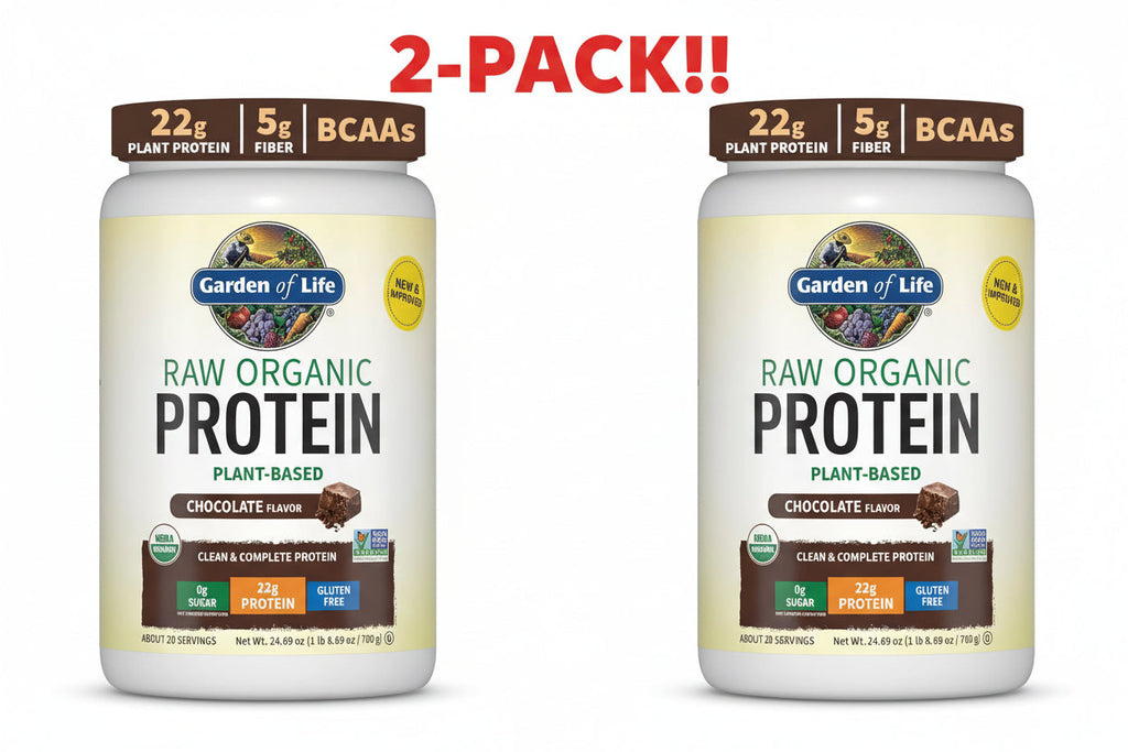 Garden of Life Raw Organic Protein Plant Based Chocolate 24.69 oz 2Pack! 49.38 oz Total
