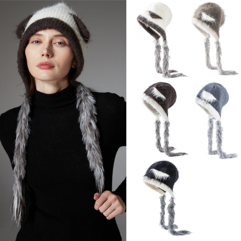 Cat Ears Mink Wool Ear-Protection Knitted Hat — Cozy Animal Ear Beanie
