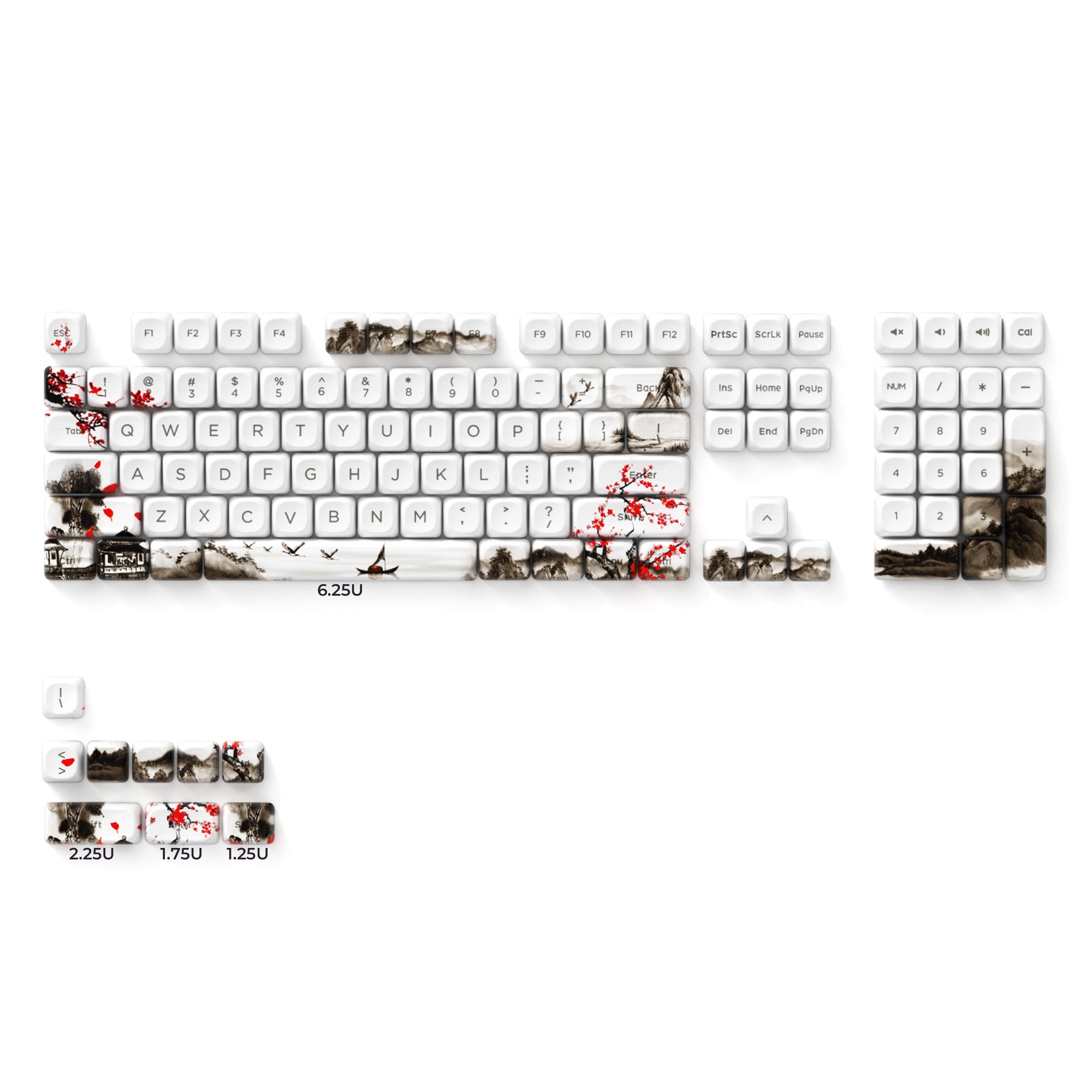 XVX Plum Blossom MOA Profile Shine-Through Dye-Sublimation PBT Keycap Set
