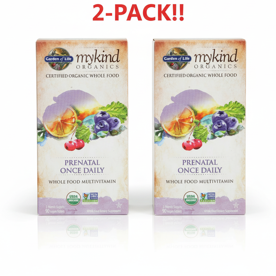 Garden of Life Organics Prenatal Once Daily Tablets 90ct 2Pack! 180ct Total
