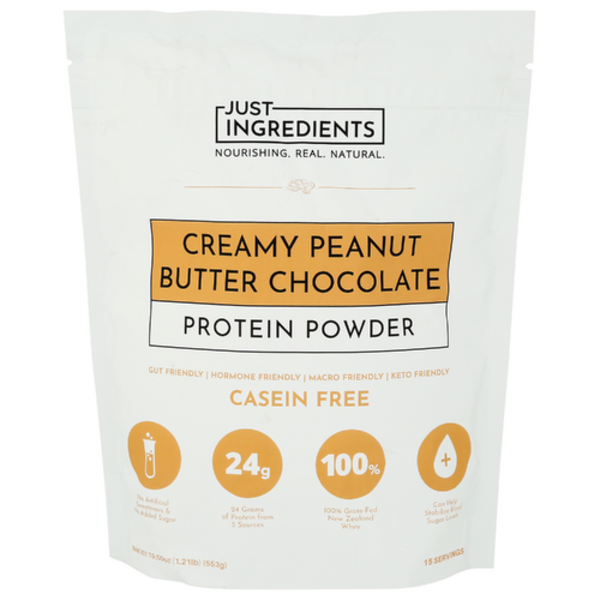 Just Ingredients Creamy Peanut Butter Chocolate Whey Protein 19.54 oz
