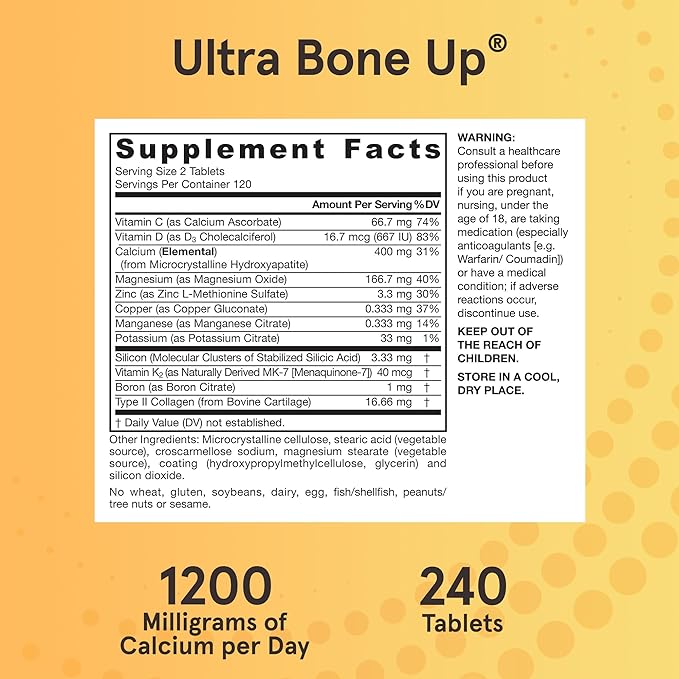 Jarrow Formulas Ultra BoneUp  240 Tablets 2Pack! 480 Tablets Total