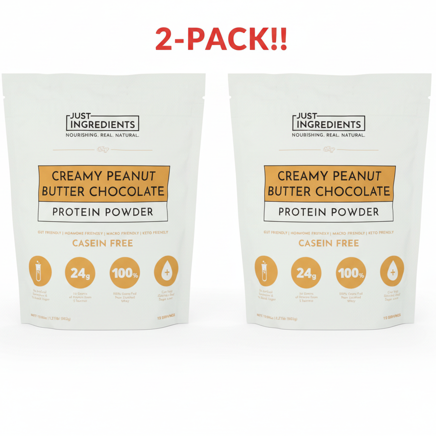 Just Ingredients Creamy Peanut Butter Chocolate Whey Protein  19.54 oz 2Pack! 39.08 oz Total