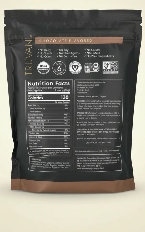 Truvani Organic Chocolate Plant-Based Protein Powder Double Pack! – Rich Chocolate Flavor – 40 Total Servings (2 x 1.48 lbs) – Plus Available DISCOUNTS!!
