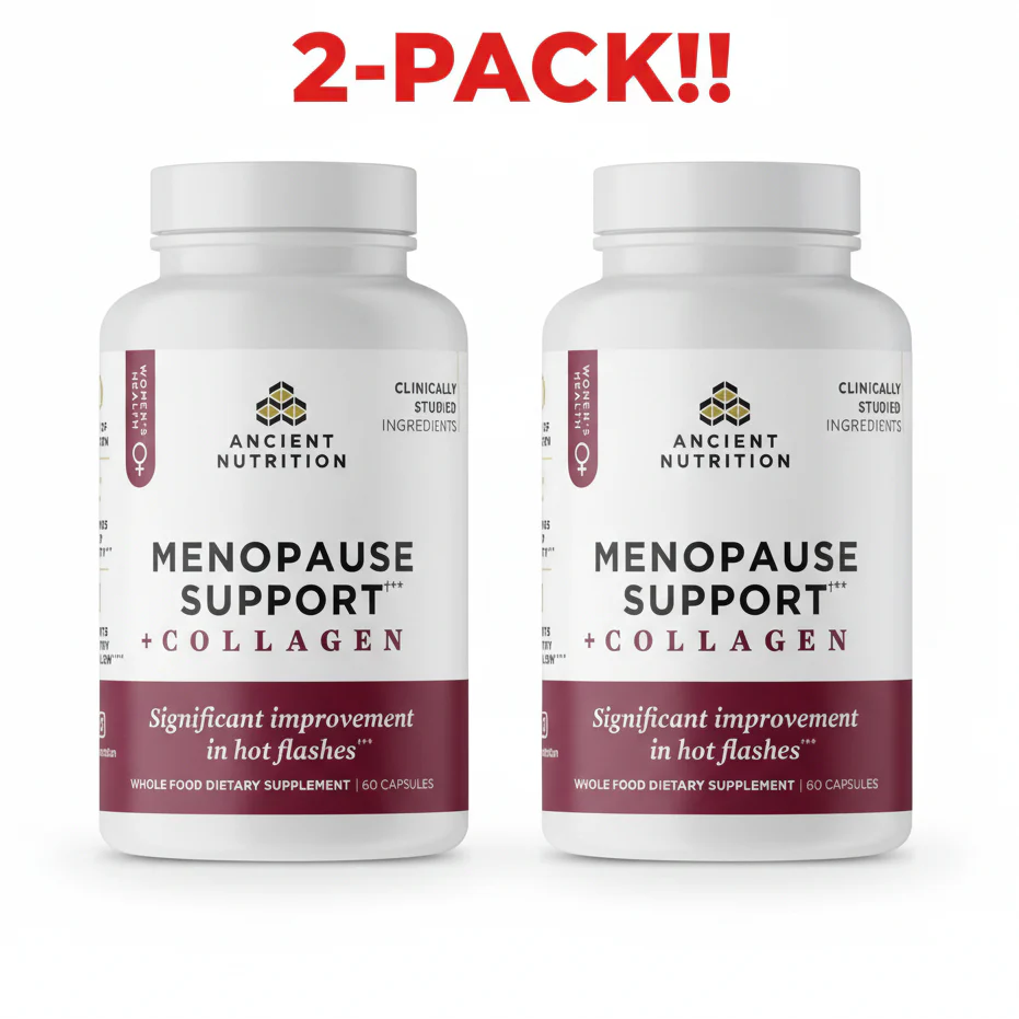 Ancient Nutrition Women's Menopause Support + Multi Collagen Double Pack (2 x 60 Capsules)