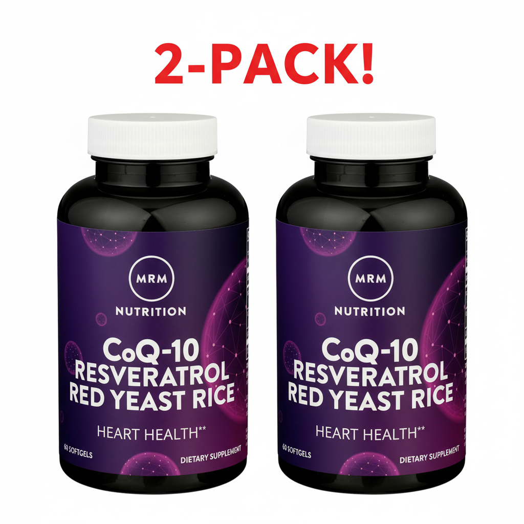 MRM CoQ-10, Resveratrol & Red Yeast Rice 60 Soft-gels 2Pack! 120 Soft-gels Total