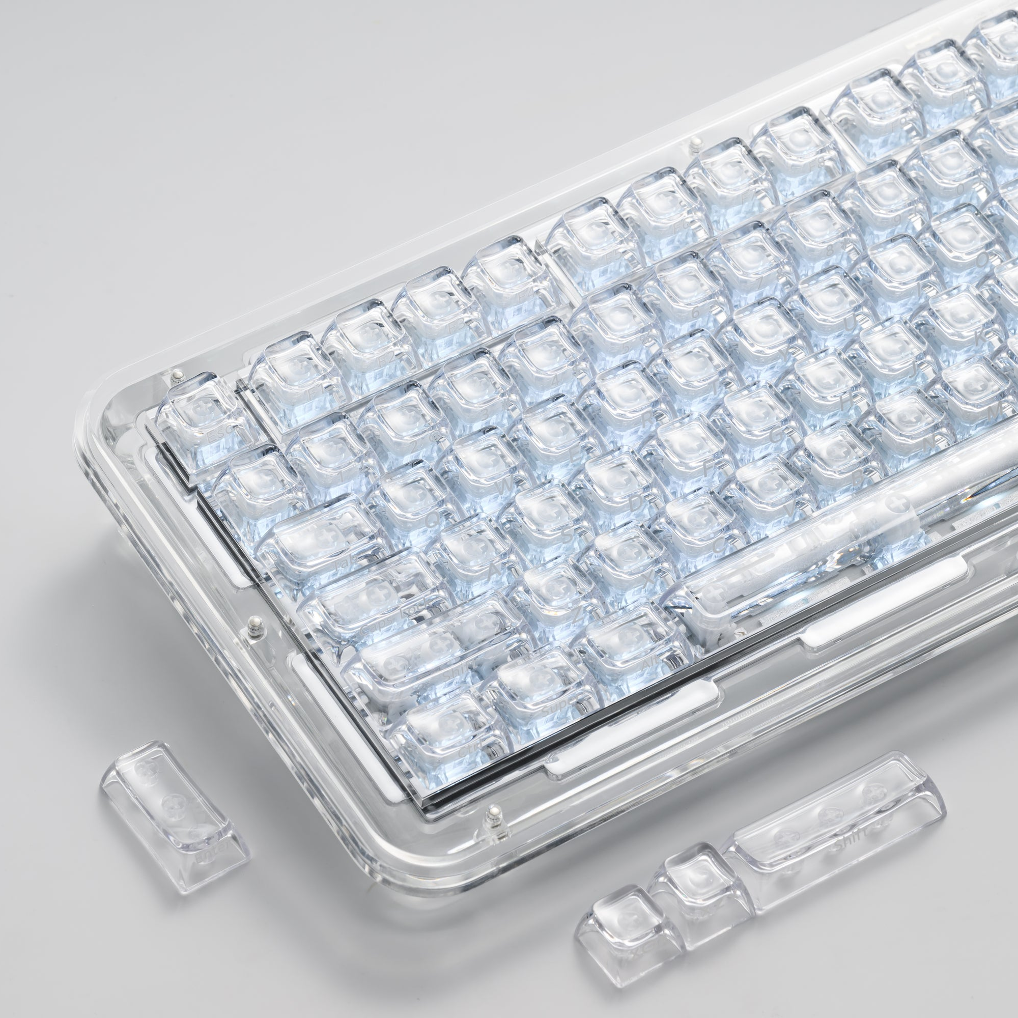 XVX Arctic Transparent SA Profile Double-Shot 128-Key PC Keycap Set