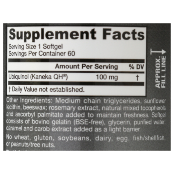 Jarrow Formulas QH-absorb Ubiquinol CoQ10 60 Soft-gels