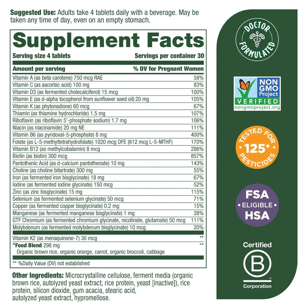 MegaFood Prenatal Multi Baby & Me 2  120 Tablets 2Pack! 240 Tablets Total