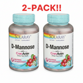Solaray D-Mannose with CranActin® (2-Pack) | Urinary Tract Cleanse & Support 1000mg D-Mannose| 240 Total Vegetarian Capsules