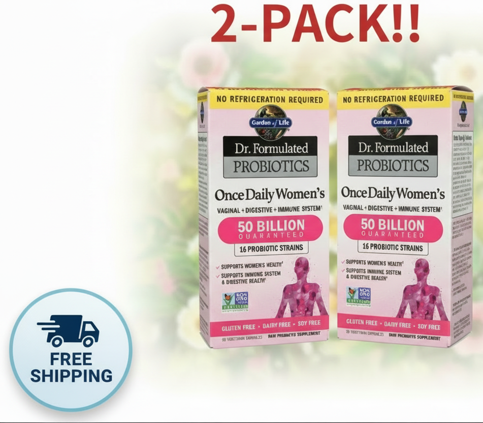 Garden of Life Dr. Formulated Probiotics Once Daily Women’s 2-Pack, 60 Capsules Total (30 Count Each), Vegetarian Digestive & Immune Support, 50 Billion CFU