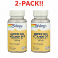 Solaray Super Bio Vitamin D-3 (D3) in Coconut Oil - Max Absorption Immune & Bone Support (2 Pack: 240 Softgels)