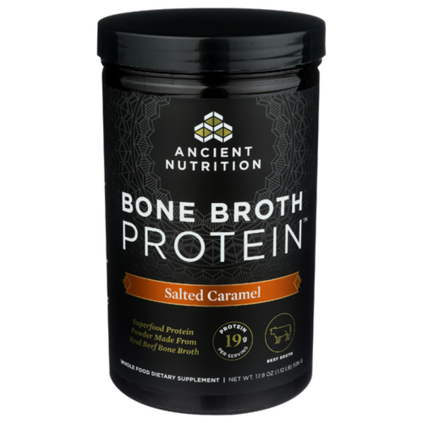 Ancient Nutrition Bone Broth Protein Powder Salted Caramel Flavor 17.8oz Collagen, Joints & Gut Support