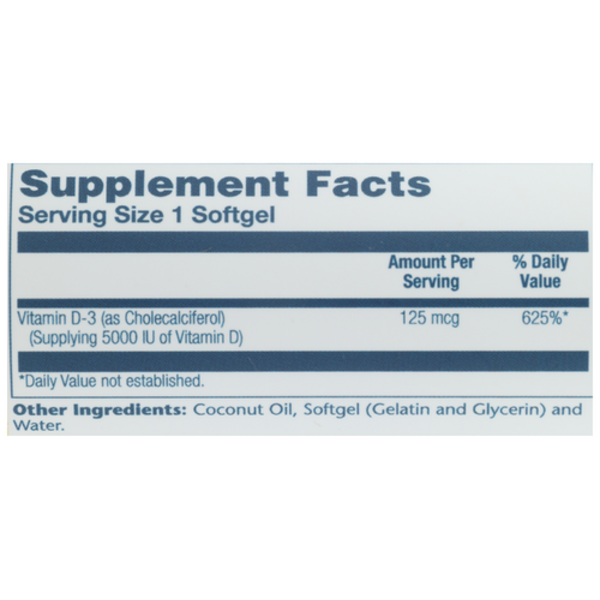 Solaray Super Bio Vitamin D-3 (D3) in Coconut Oil - Max Absorption Immune & Bone Support (2 Pack: 240 Softgels)