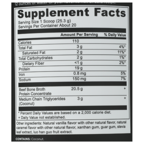 Ancient Nutrition Bone Broth Protein Powder Salted Caramel Flavor 17.8oz Collagen, Joints & Gut Support