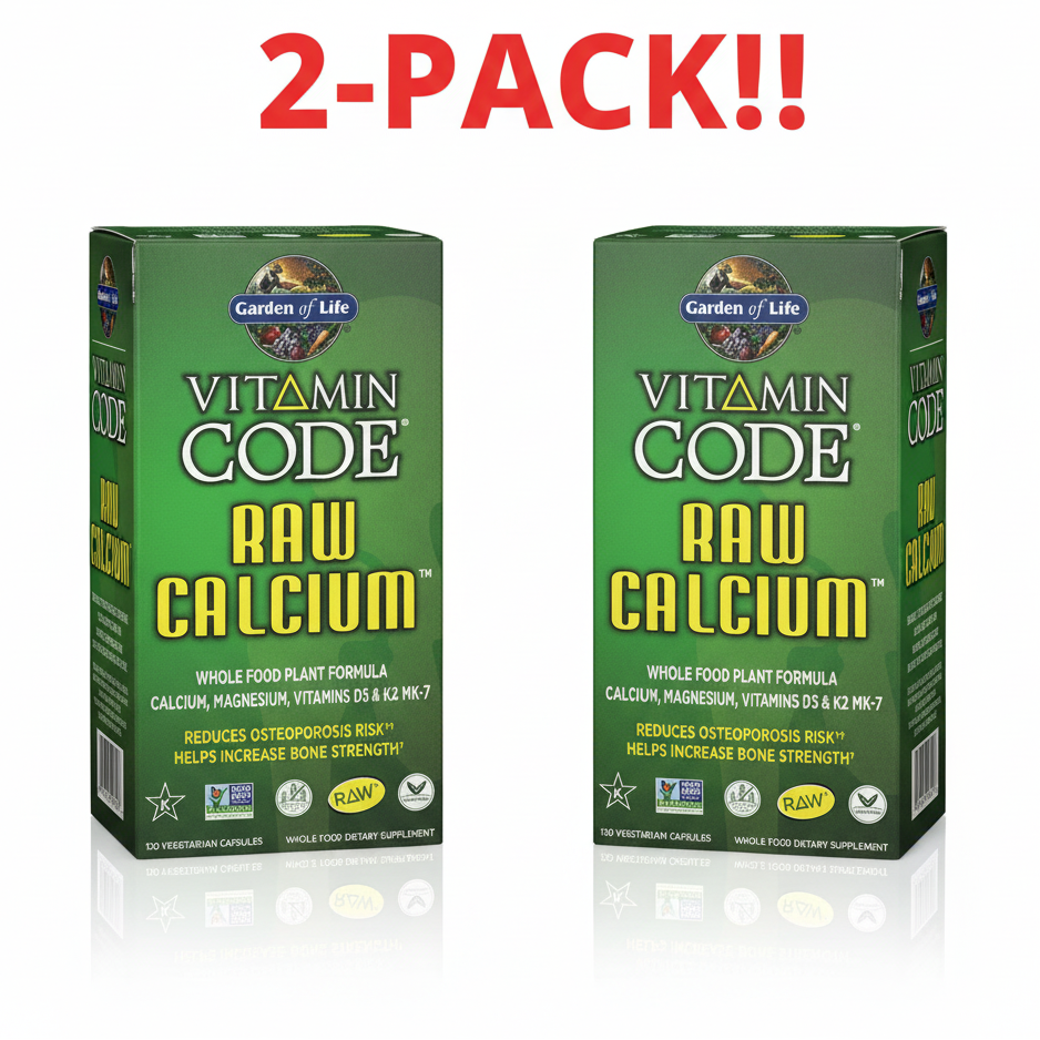 Garden of Life Vitamin Code Raw Calcium  120 Vegetarian Capsules 2Pack! 240 Capsules Total