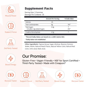 Create Wellness Creatine Monohydrate Sour Peach  Gummies 90ct