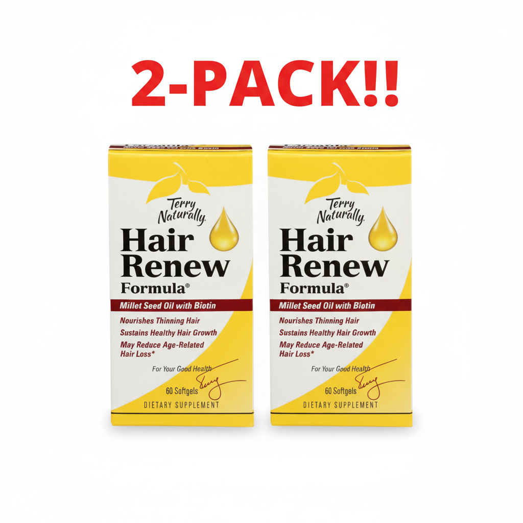 Terry Naturally Hair Renew Formula - Supports Growth, Strength & Luster (2 Pack: 120 Softgels)