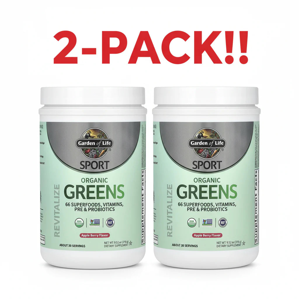 Garden of Life Sport  Organic Greens 9.52 oz 2Pack! 19.04 oz Total