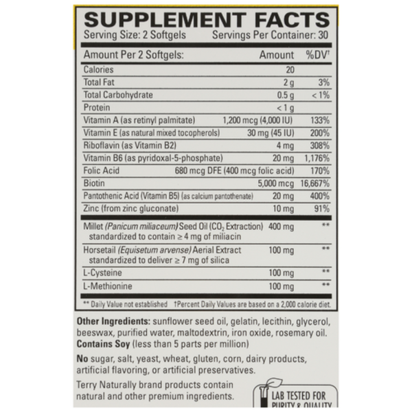 Terry Naturally Hair Renew Formula - Supports Growth, Strength & Luster (2 Pack: 120 Softgels)